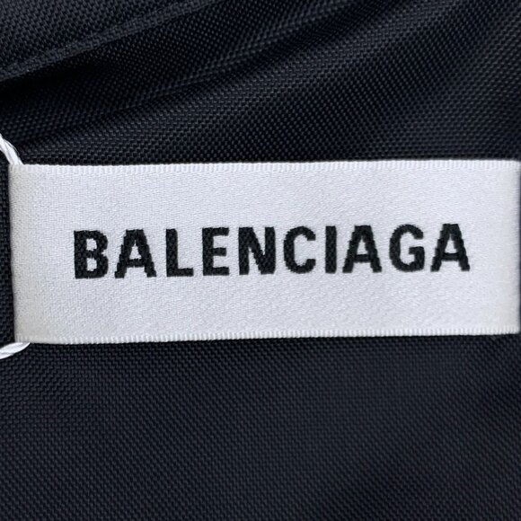 Balenciaga Two-Tone Logo Printed Cotton Long-Sleeve Zipper Jacket Black/White Si - Picture 2 of 8